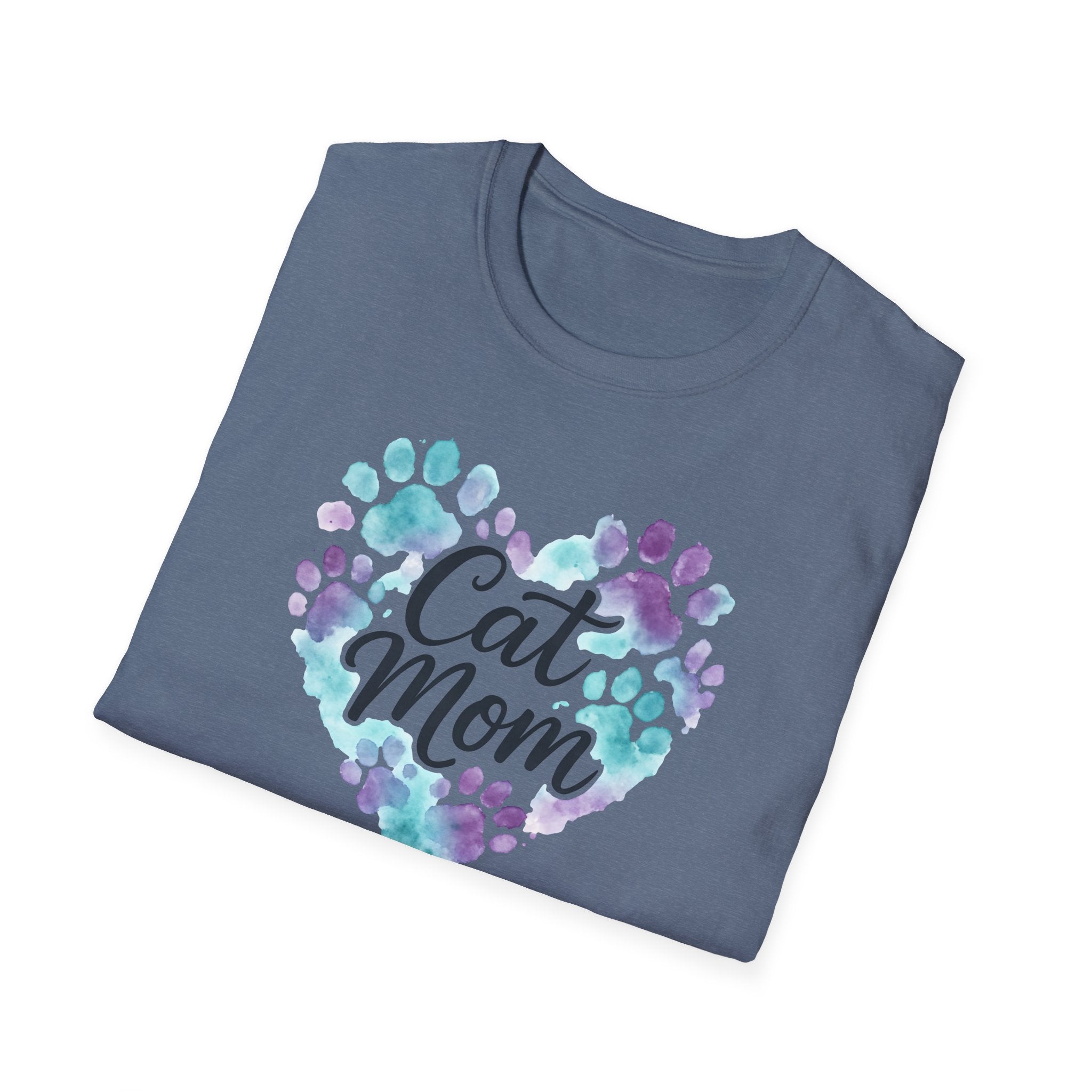 Watercolor Cat Mom Heart T-Shirt