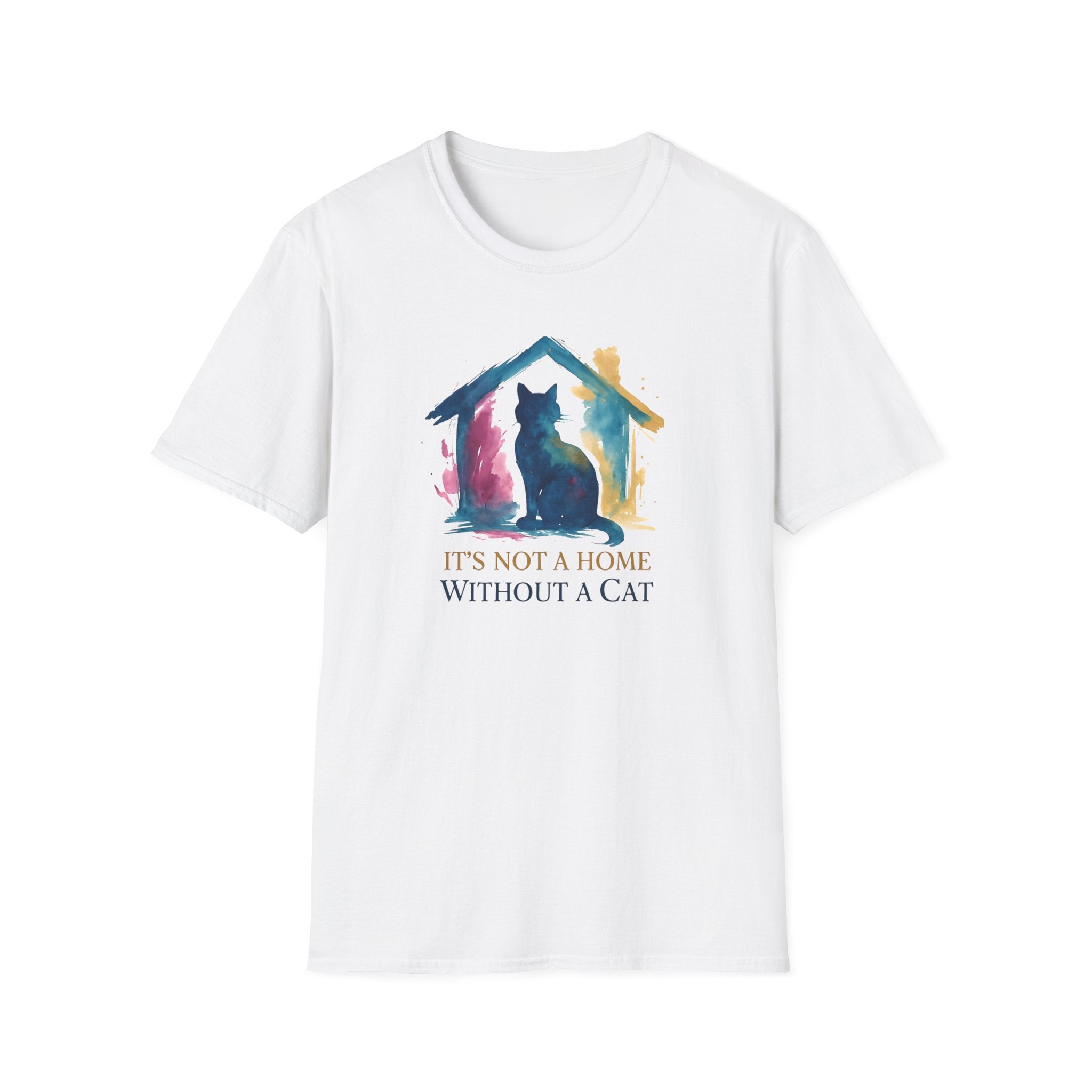 Watercolor Cat Inside House T-Shirt