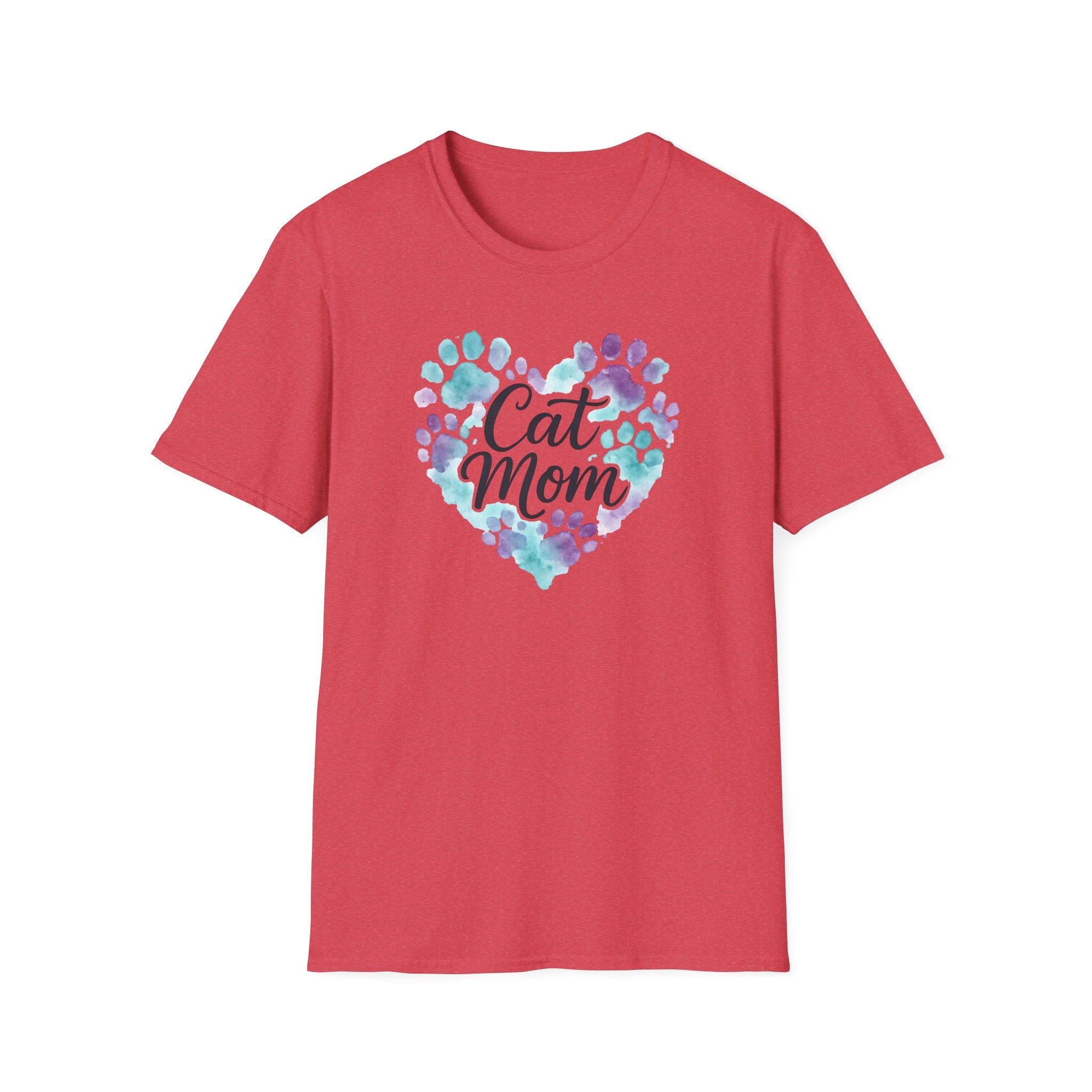 Watercolor Cat Mom Heart T-Shirt