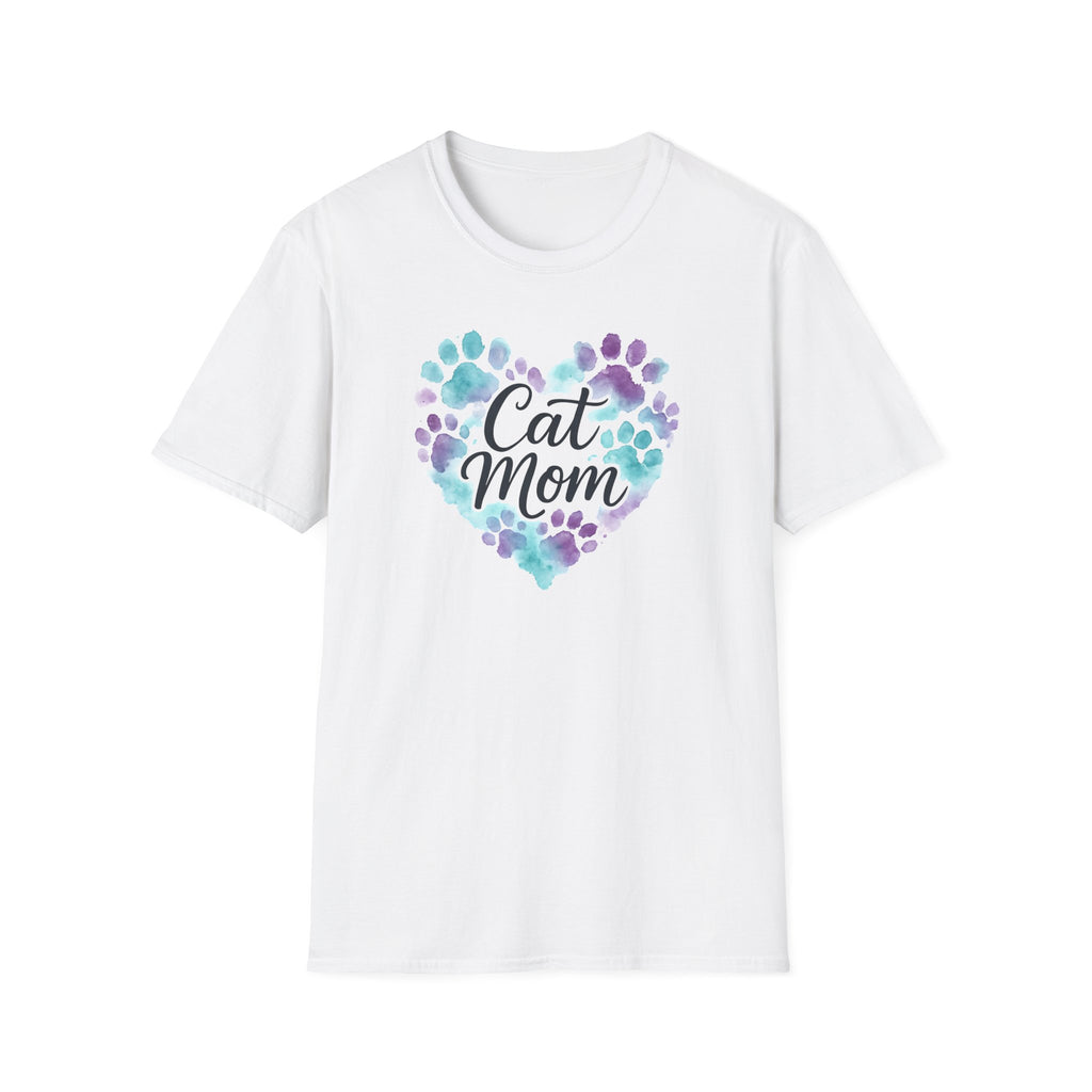 Watercolor Cat Mom Heart T-Shirt