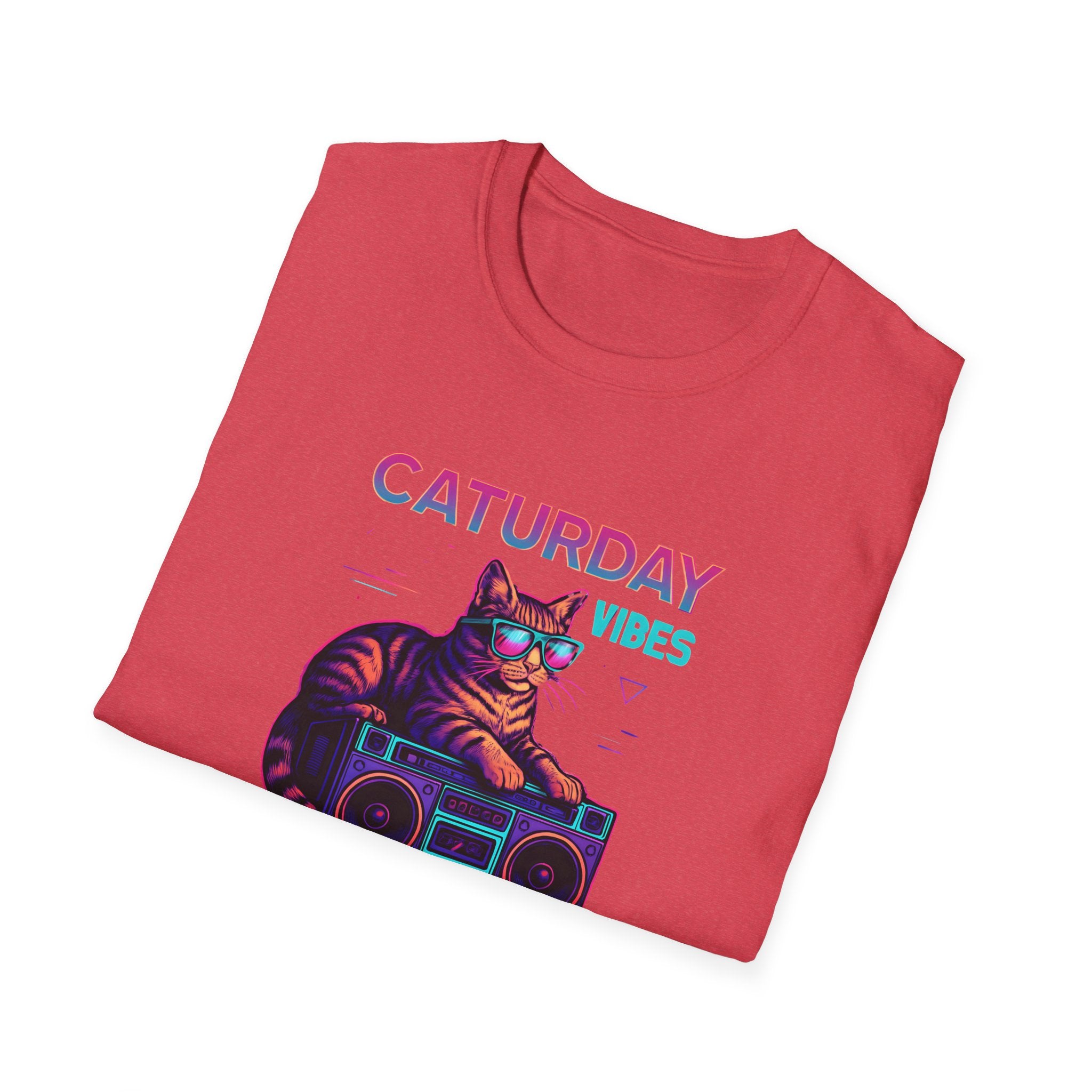 Neon cat boombox vibes T-Shirt