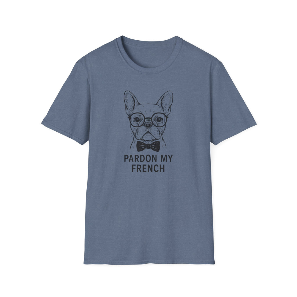 PARDON MY FRENCH - Stylish French Bulldog in glasses.