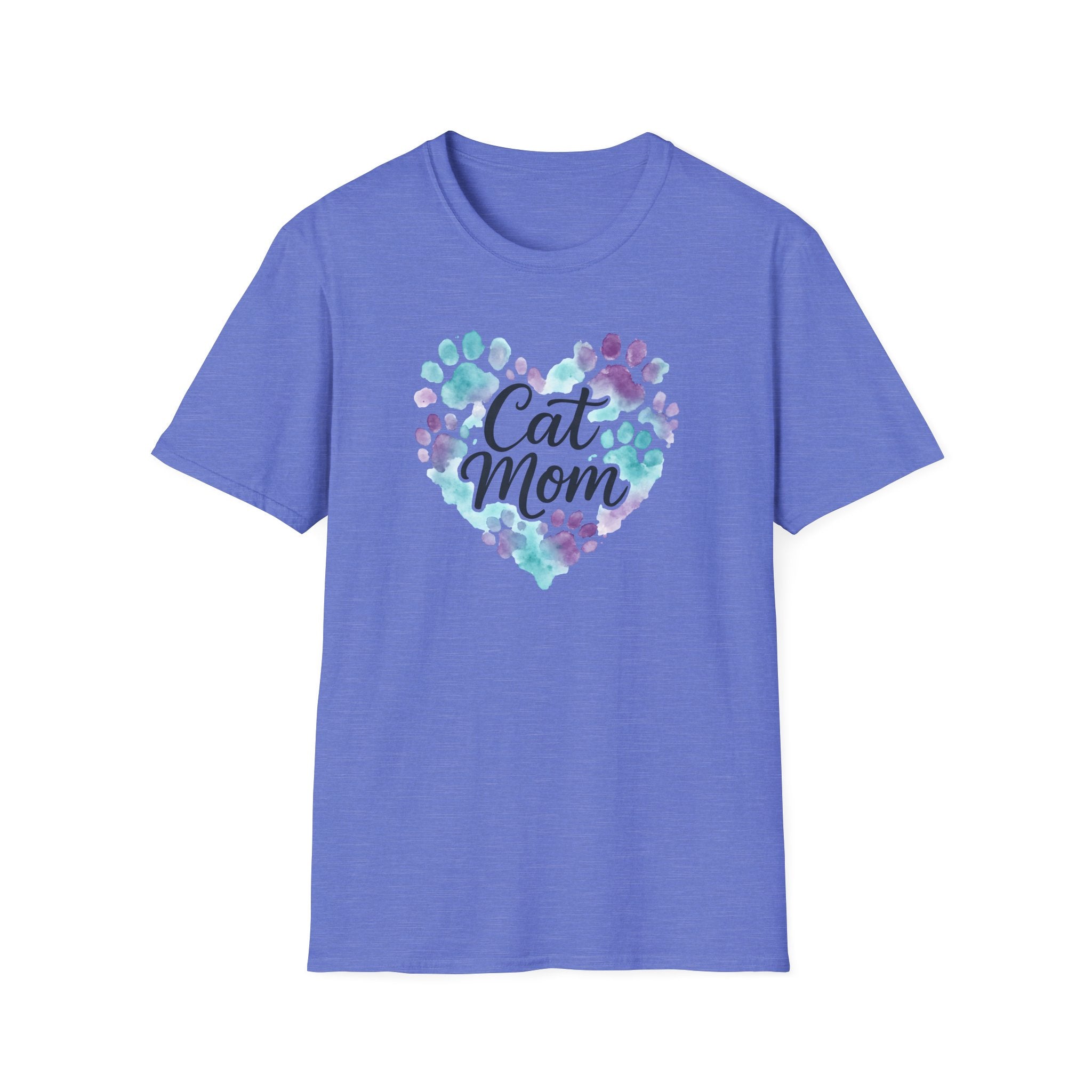 Watercolor Cat Mom Heart T-Shirt