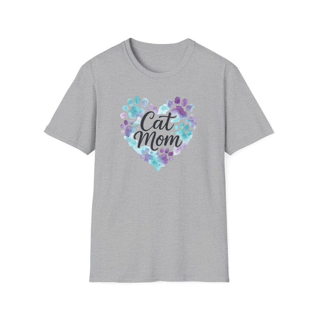 Watercolor Cat Mom Heart T-Shirt