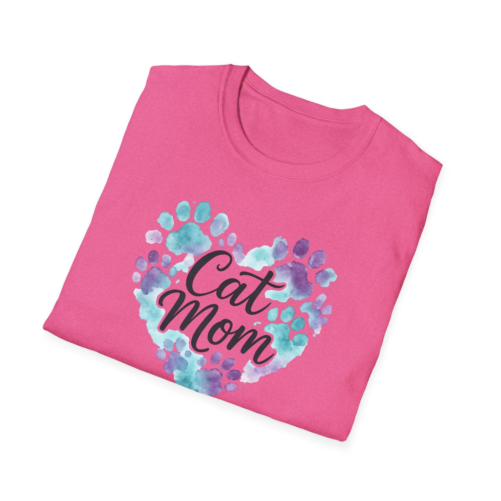 Watercolor Cat Mom Heart T-Shirt