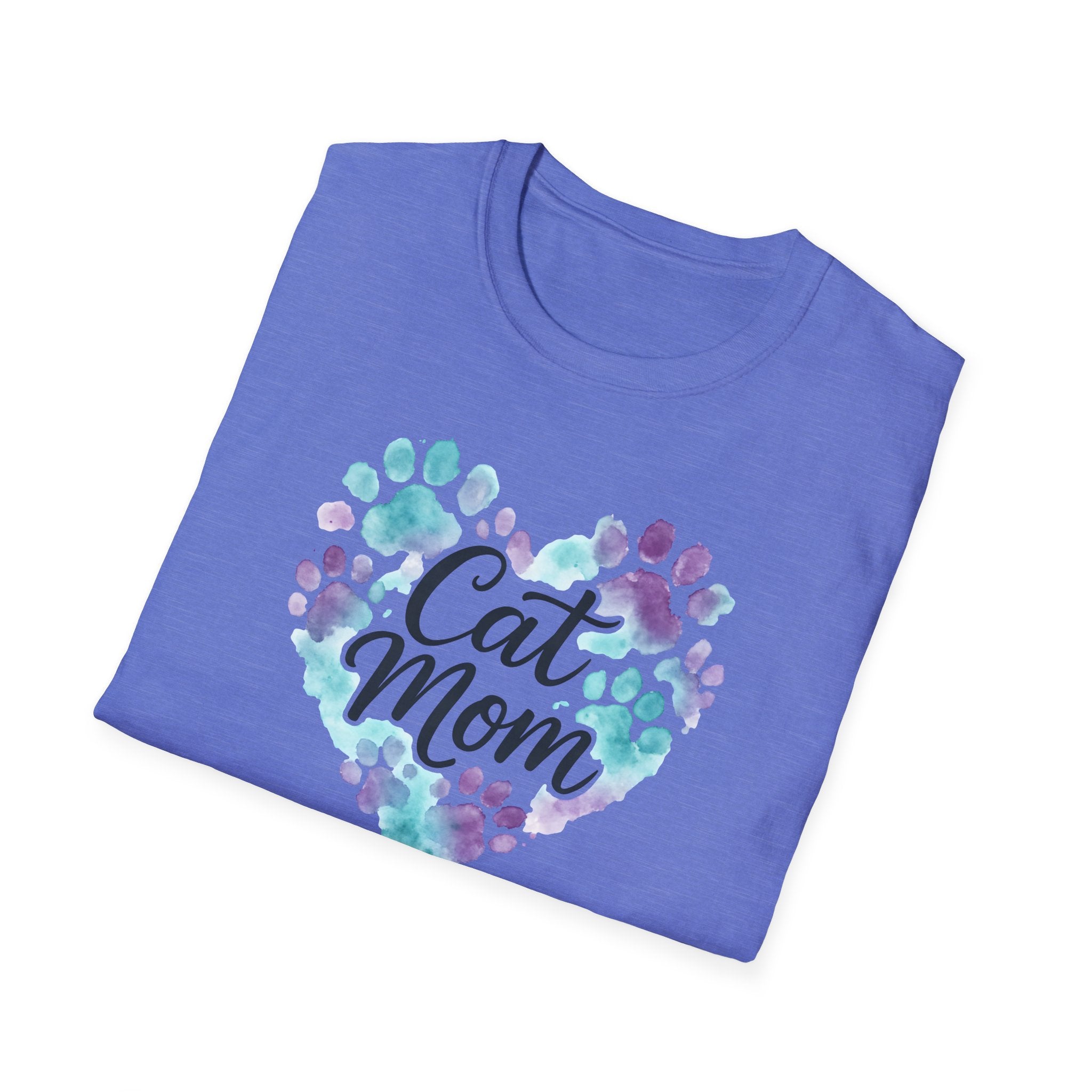 Watercolor Cat Mom Heart T-Shirt